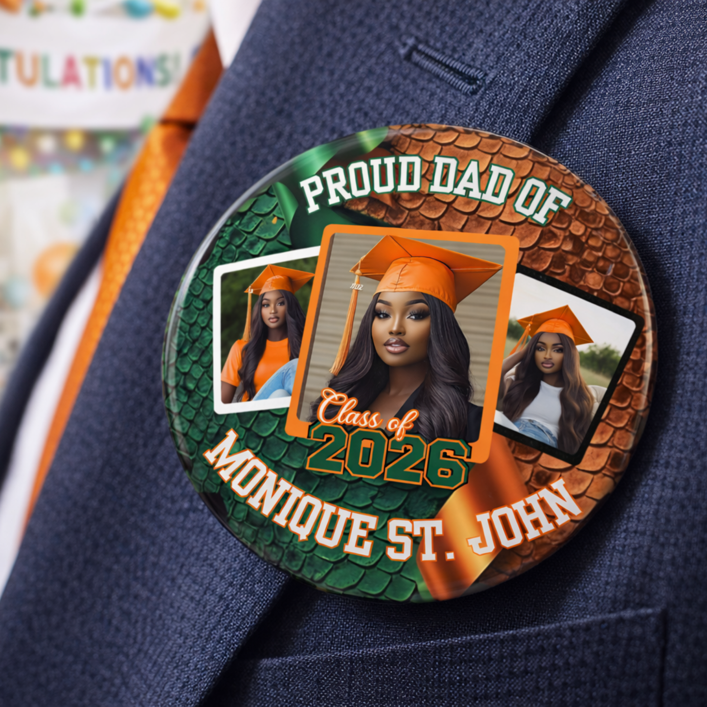 Grad Buttons Keepsakes 6 pack - Personalized