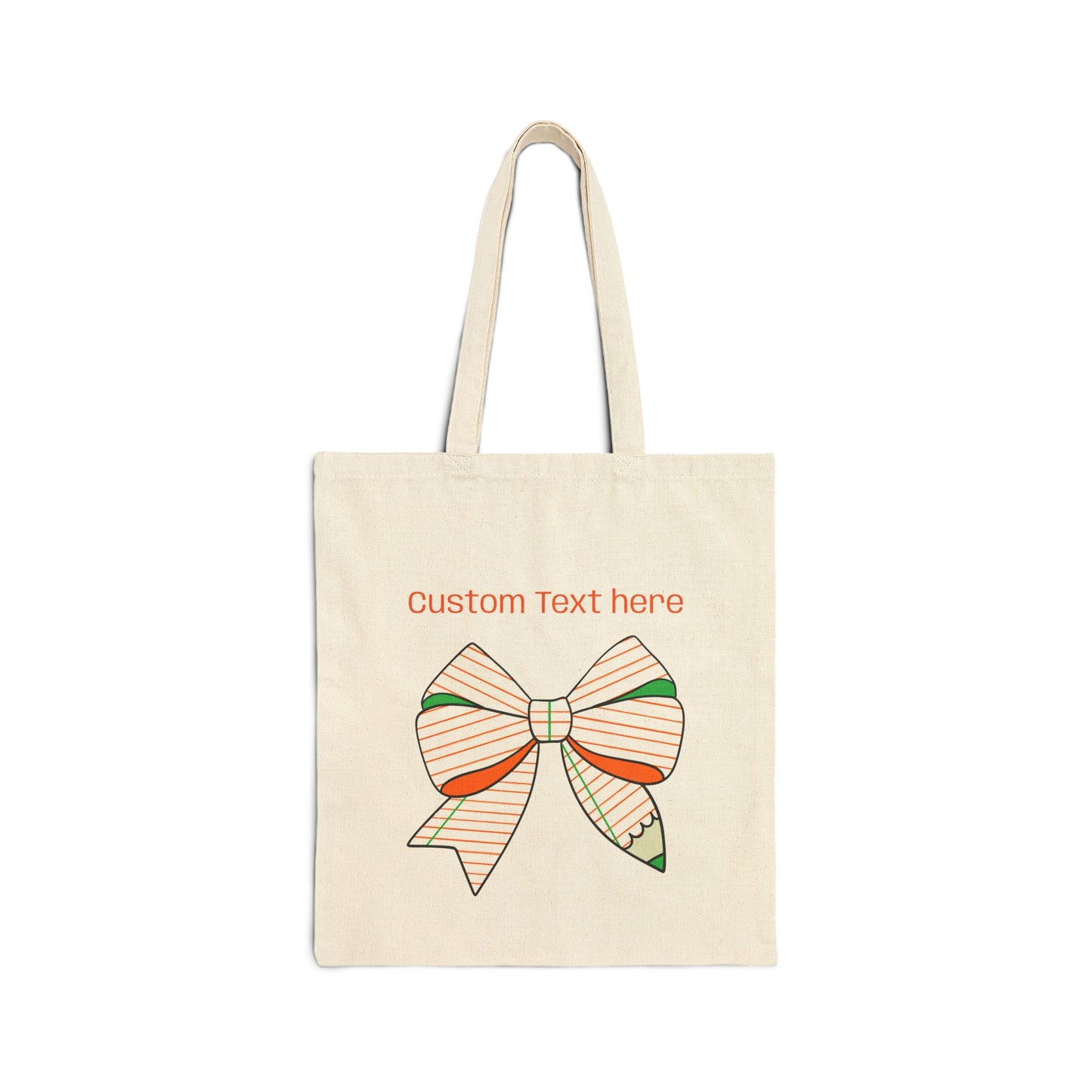 Personalized Bow Canvas Tote Bag, Custom Shopping Bag, Eco-Friendly Gift, Everyday Use Tote, Reusable Grocery Bag, Women's Tote