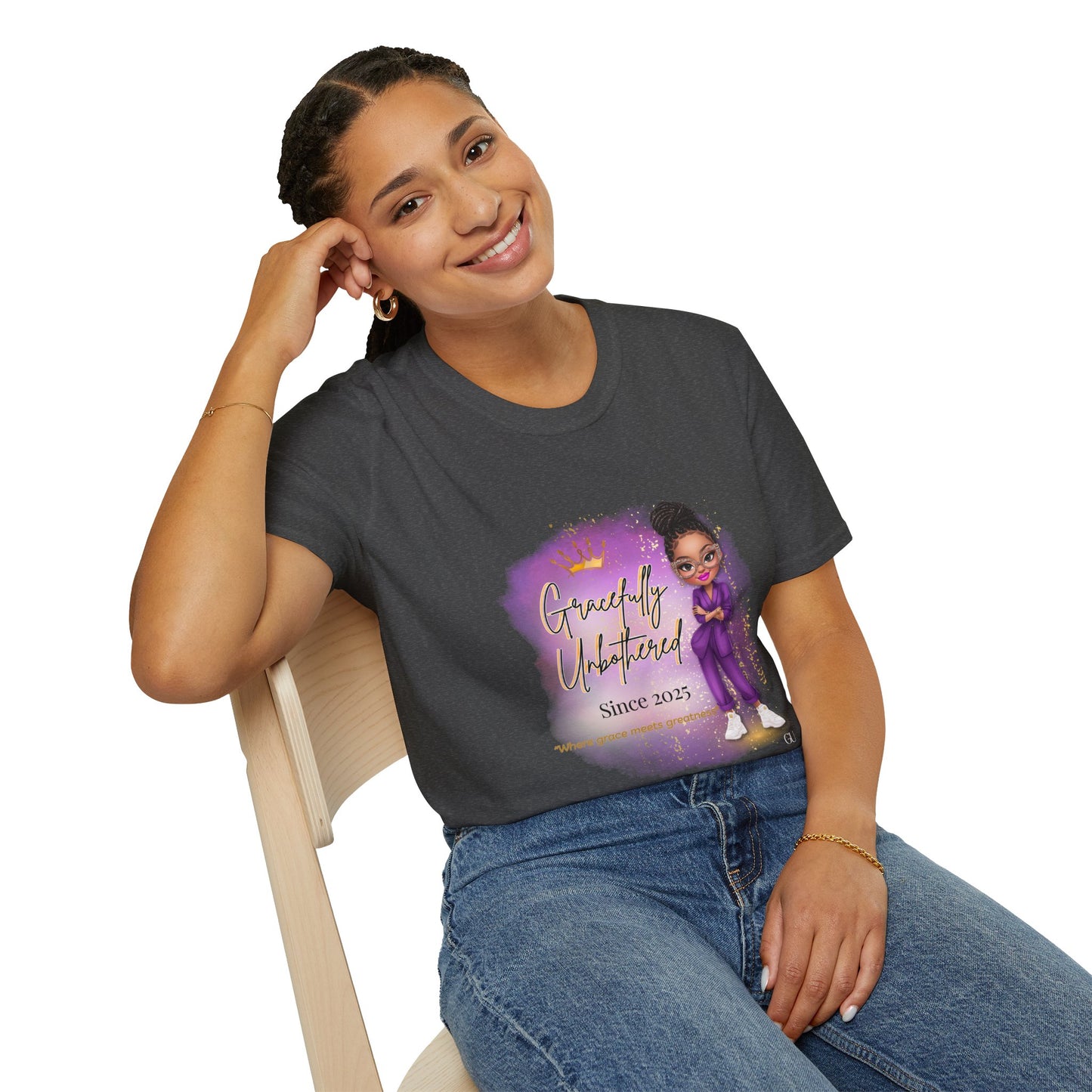 Gracefully Unbothered T-Shirt, Women's Empowerment Relaxed-Fit Graphic T-Shirt
