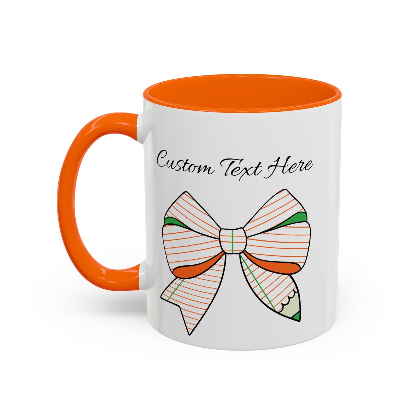 Teacher/Team Personalized Accent Coffee Mug with Colored Bow