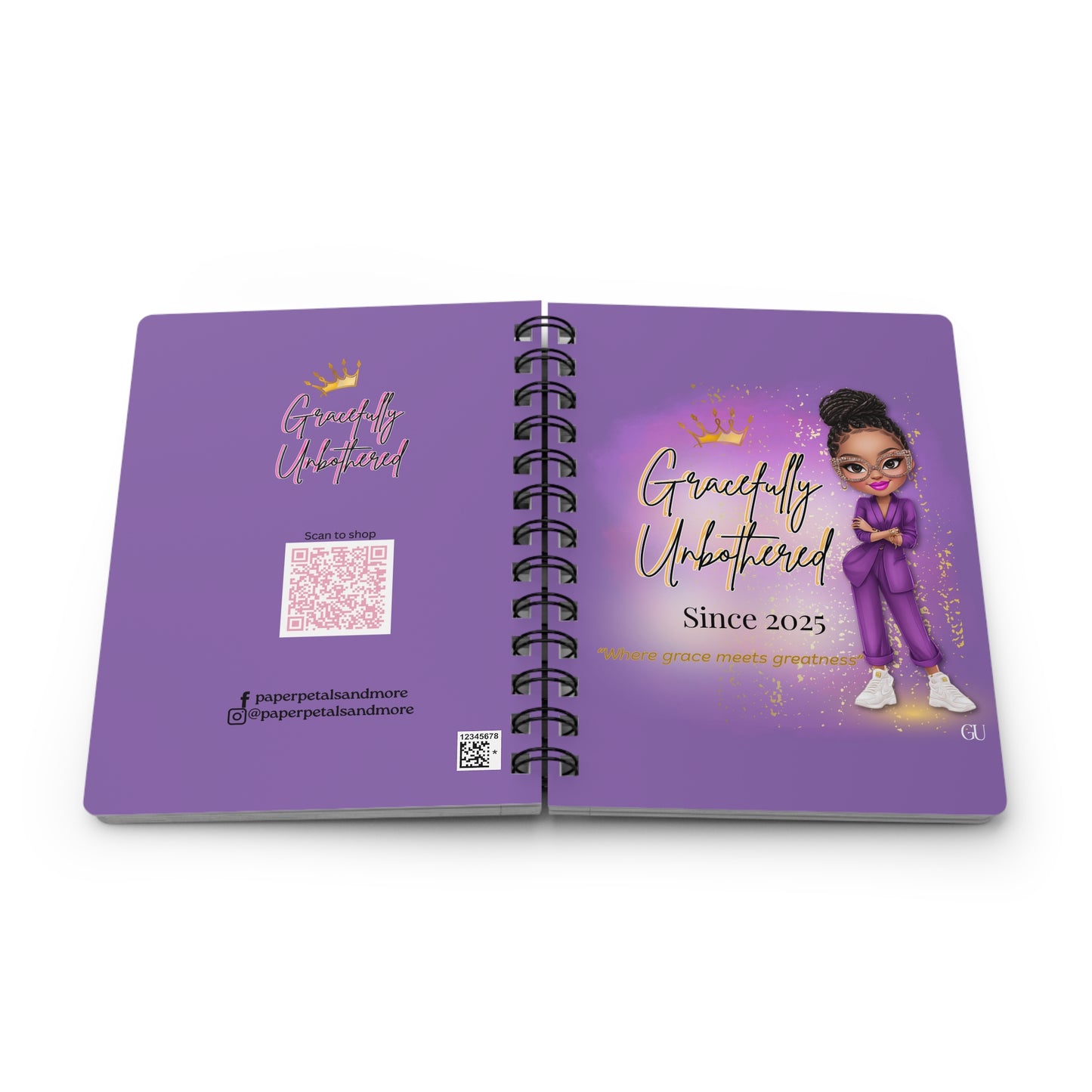 Gracefully Unbothered™ Empowerment Purple Journal “Where Grace Meets Greatness”