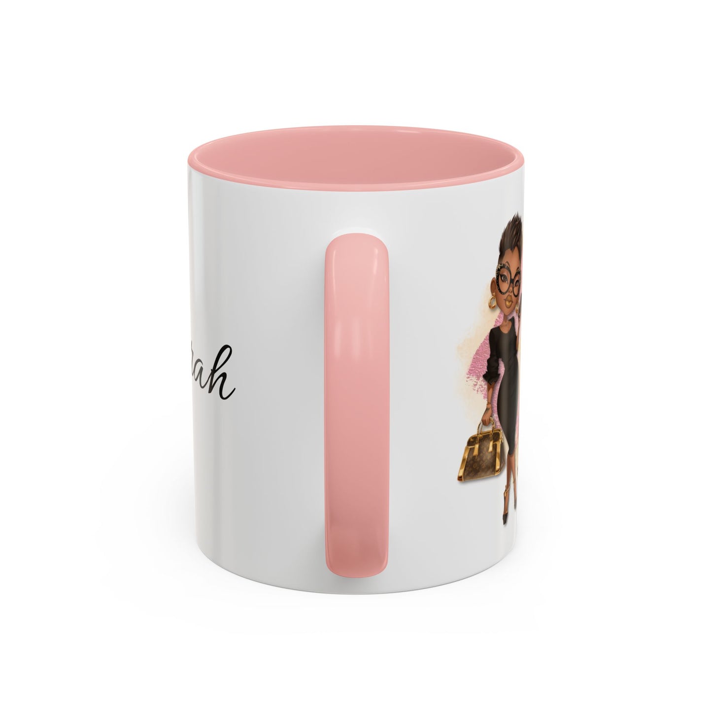 Gracefully Unbothered™ Empowered Woman 11oz or 15oz Ceramic Accent Coffee Mug – Pink or Black