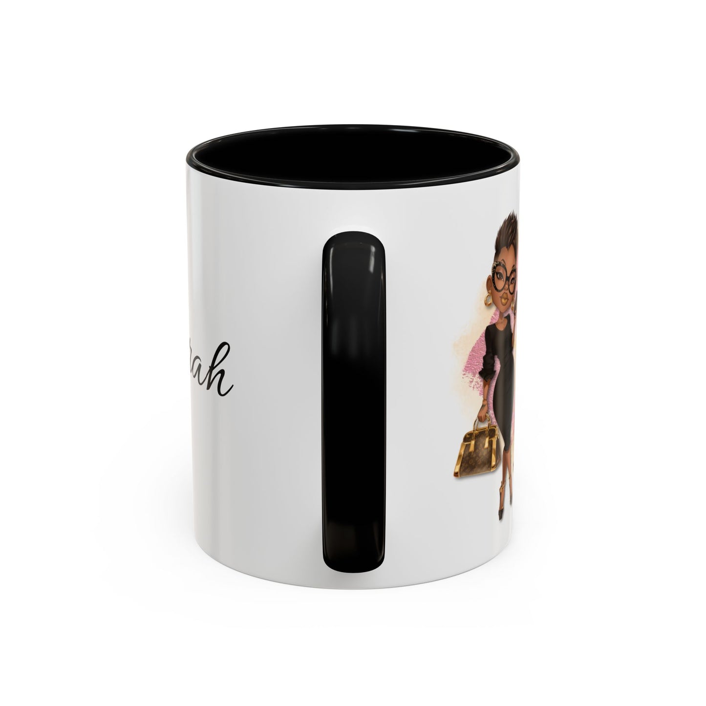 Gracefully Unbothered™ Empowered Woman 11oz or 15oz Ceramic Accent Coffee Mug – Pink or Black