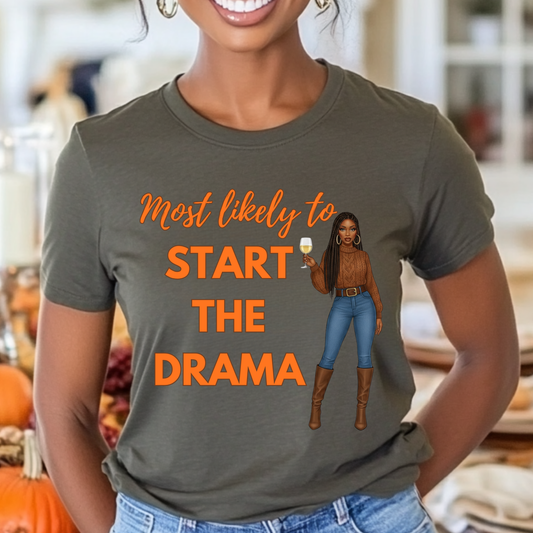 Friendsgiving Most Likely To… Funny Thanksgiving T-Shirts for Men & Women | Matching Friendsgiving Shirts