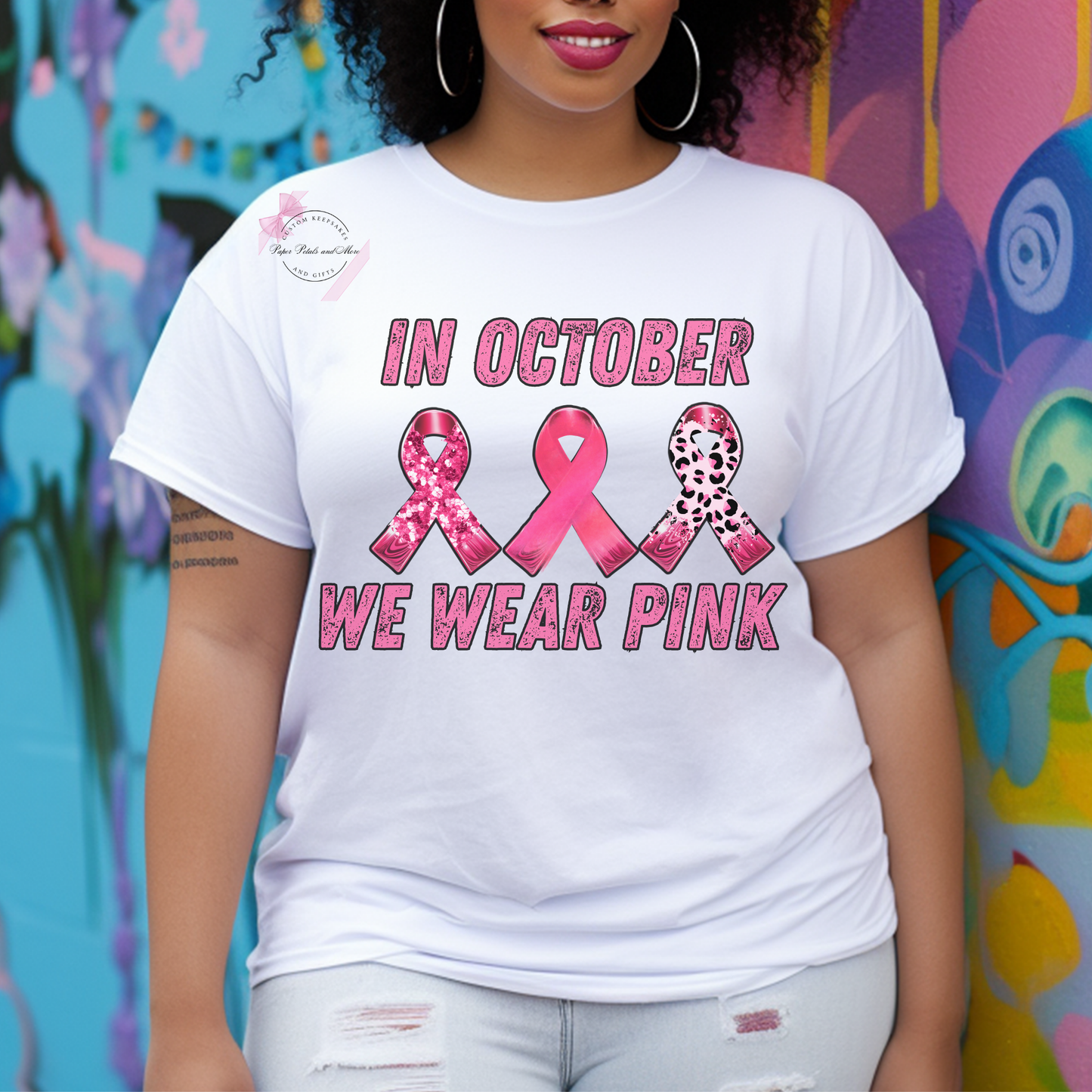 Breast Cancer Awareness T-Shirt In October We Wear Pink