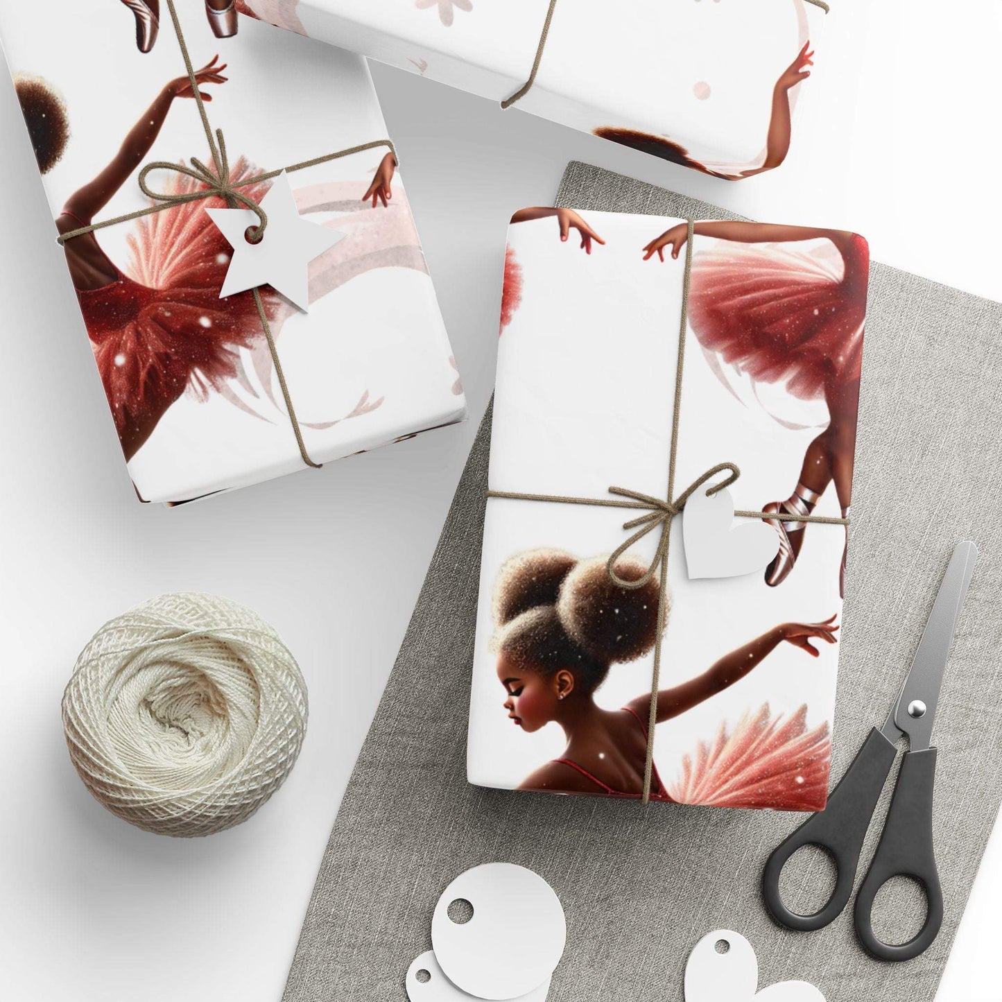 Holiday Gift Wrap, African American Ballet-Themed Wrapping Papers for Unique Gift-Giving, Party Supplies, Personalized Wrapping, Dance Lover Gifts