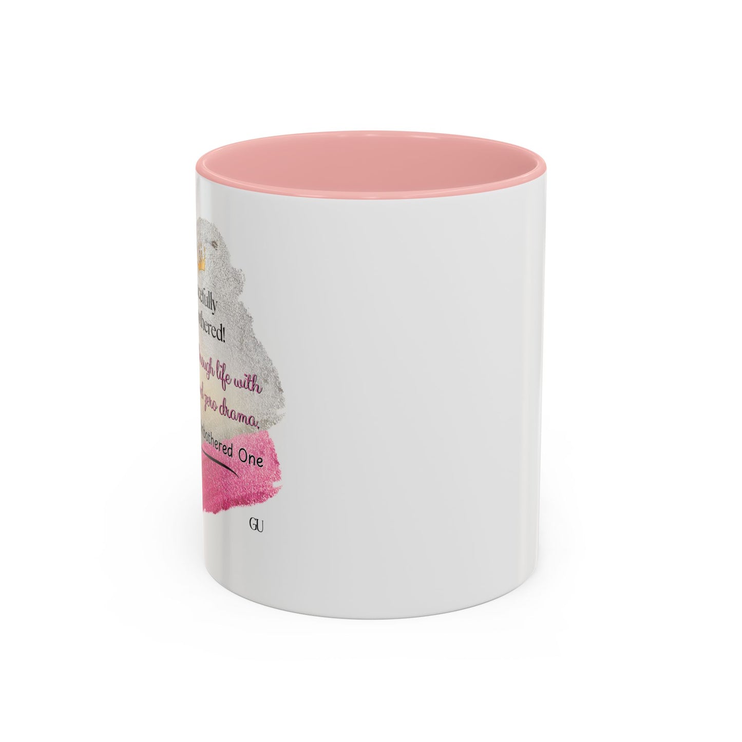 Gracefully Unbothered™ “Elegance & Zero Drama” 11oz & 15oz Ceramic Mug – Pink & Black Accent Handle