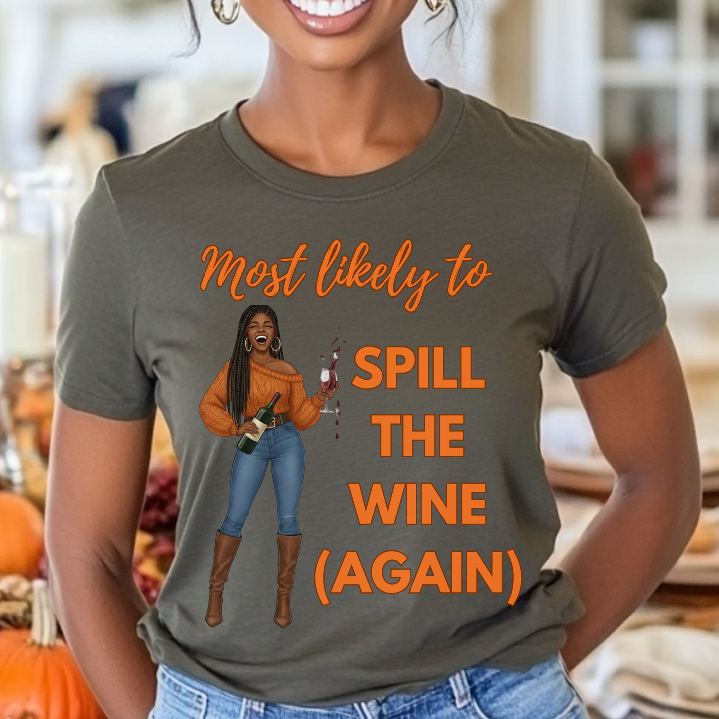 Friendsgiving Most Likely To… Funny Thanksgiving T-Shirts for Men & Women | Matching Friendsgiving Shirts