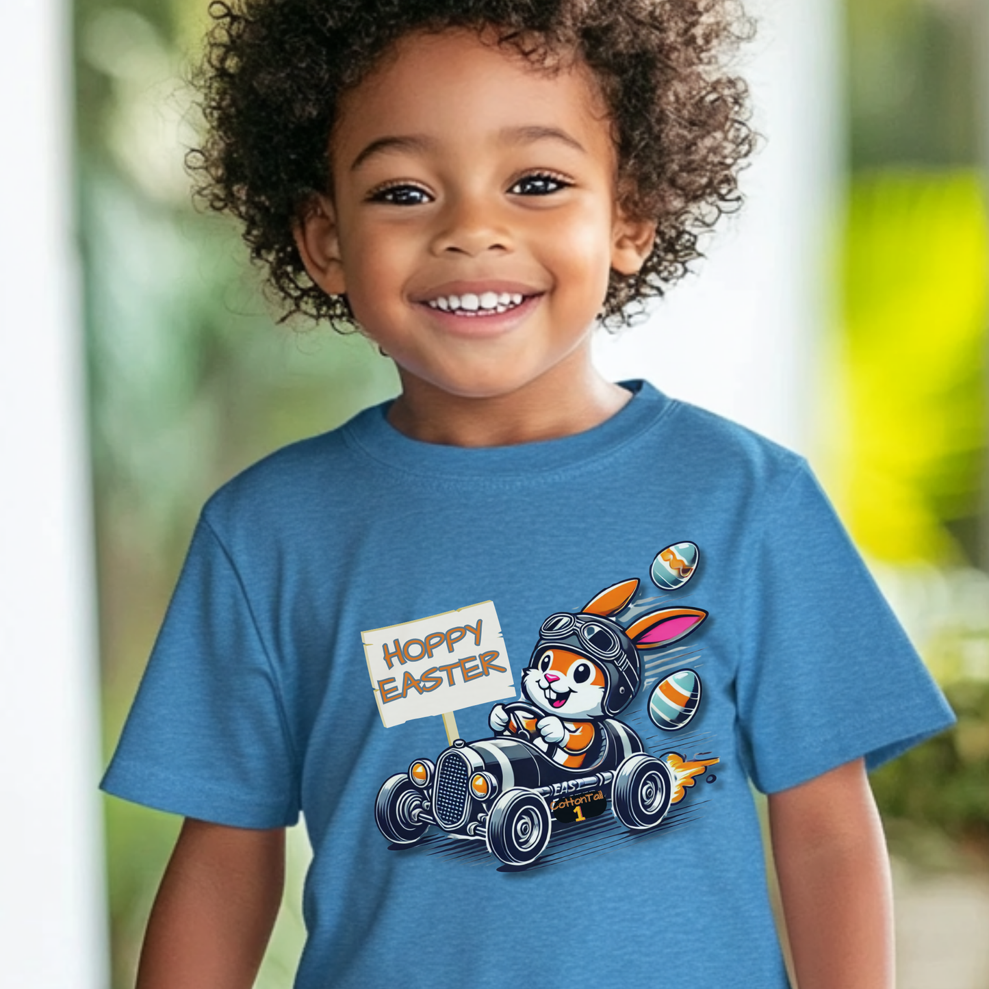 Easter Bunny Race Car Kids T-Shirt – Hoppy Easter Tee