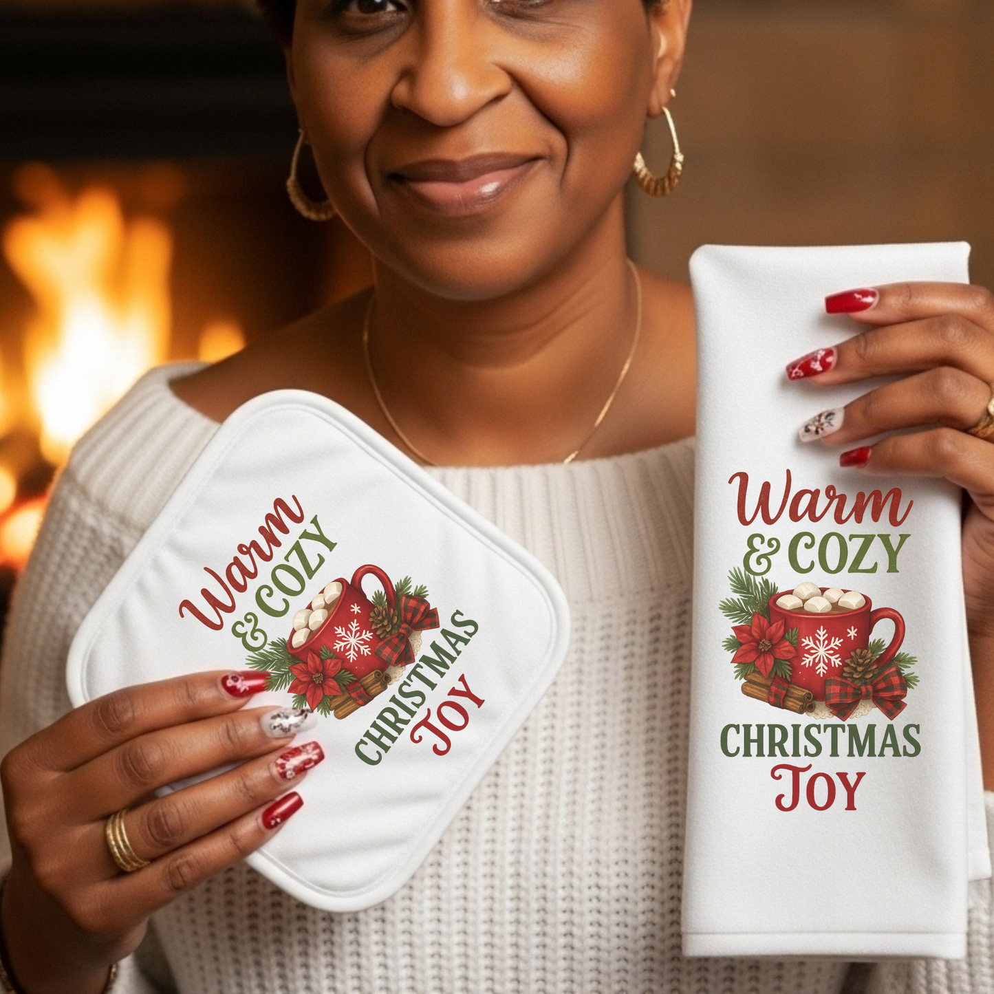 Christmas Kitchen Trio Set – Towel, Pot Holder & Oven Mitt