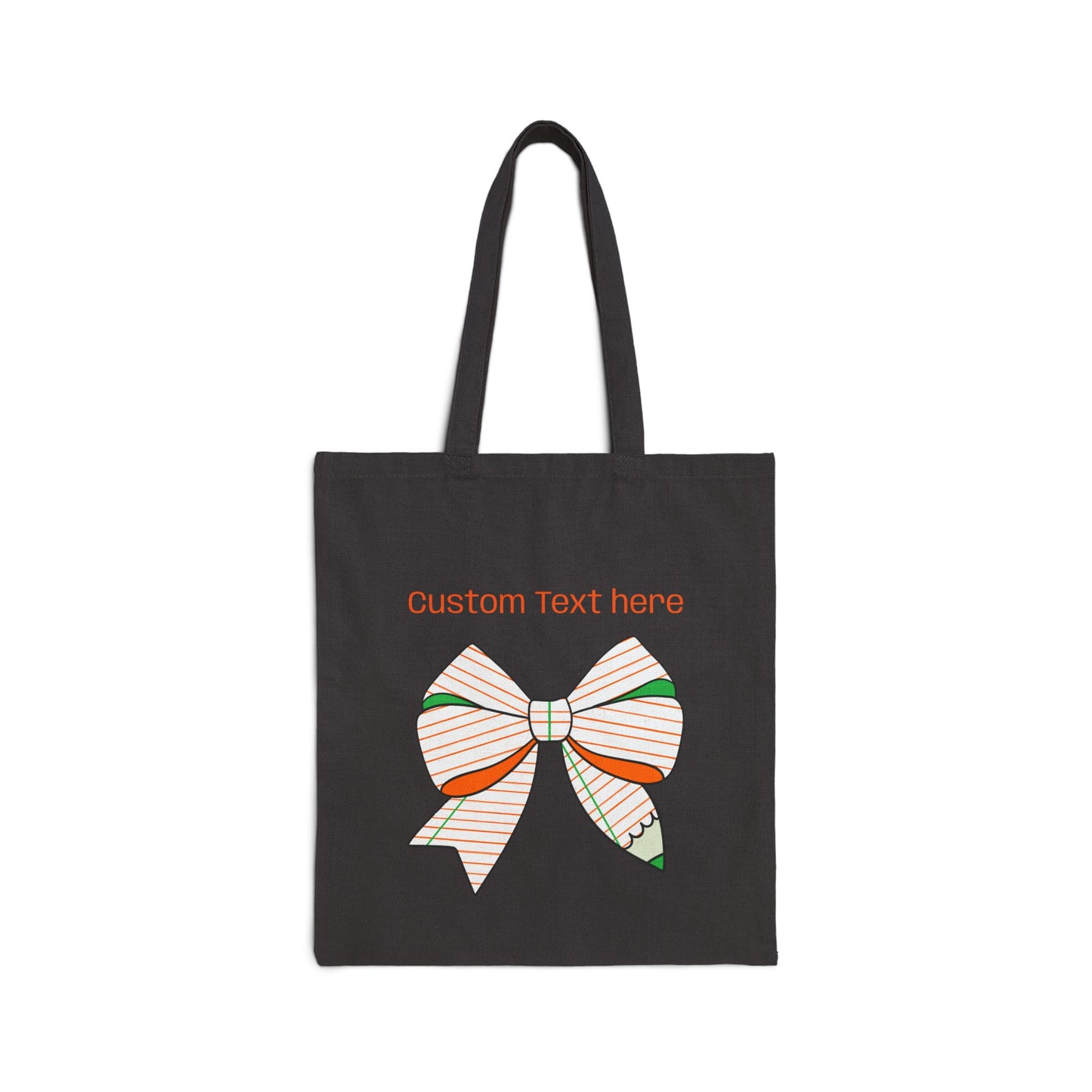 Personalized Bow Canvas Tote Bag, Custom Shopping Bag, Eco-Friendly Gift, Everyday Use Tote, Reusable Grocery Bag, Women's Tote