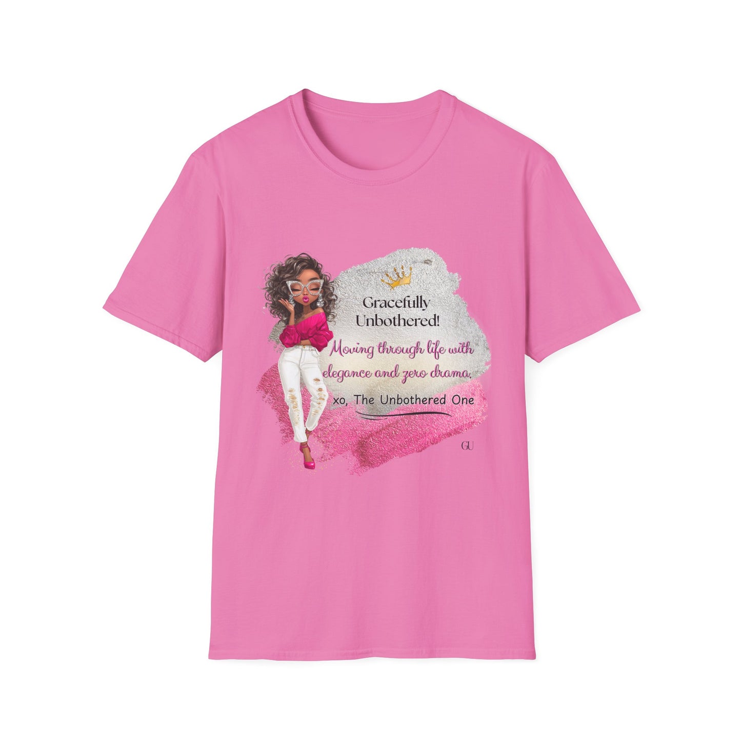 Gracefully Unbothered™ Fuchsia Queen T-Shirt – Chic Women’s Empowerment Tee