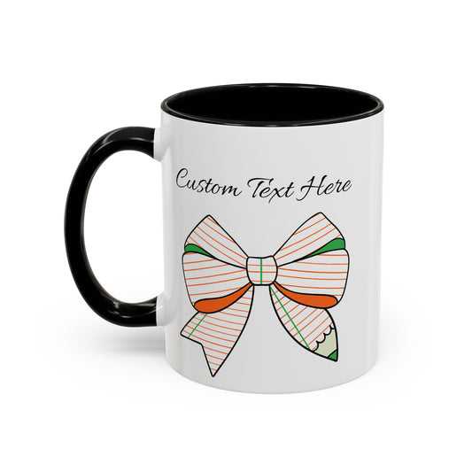Teacher/Team Personalized Accent Coffee Mug with Colored Bow