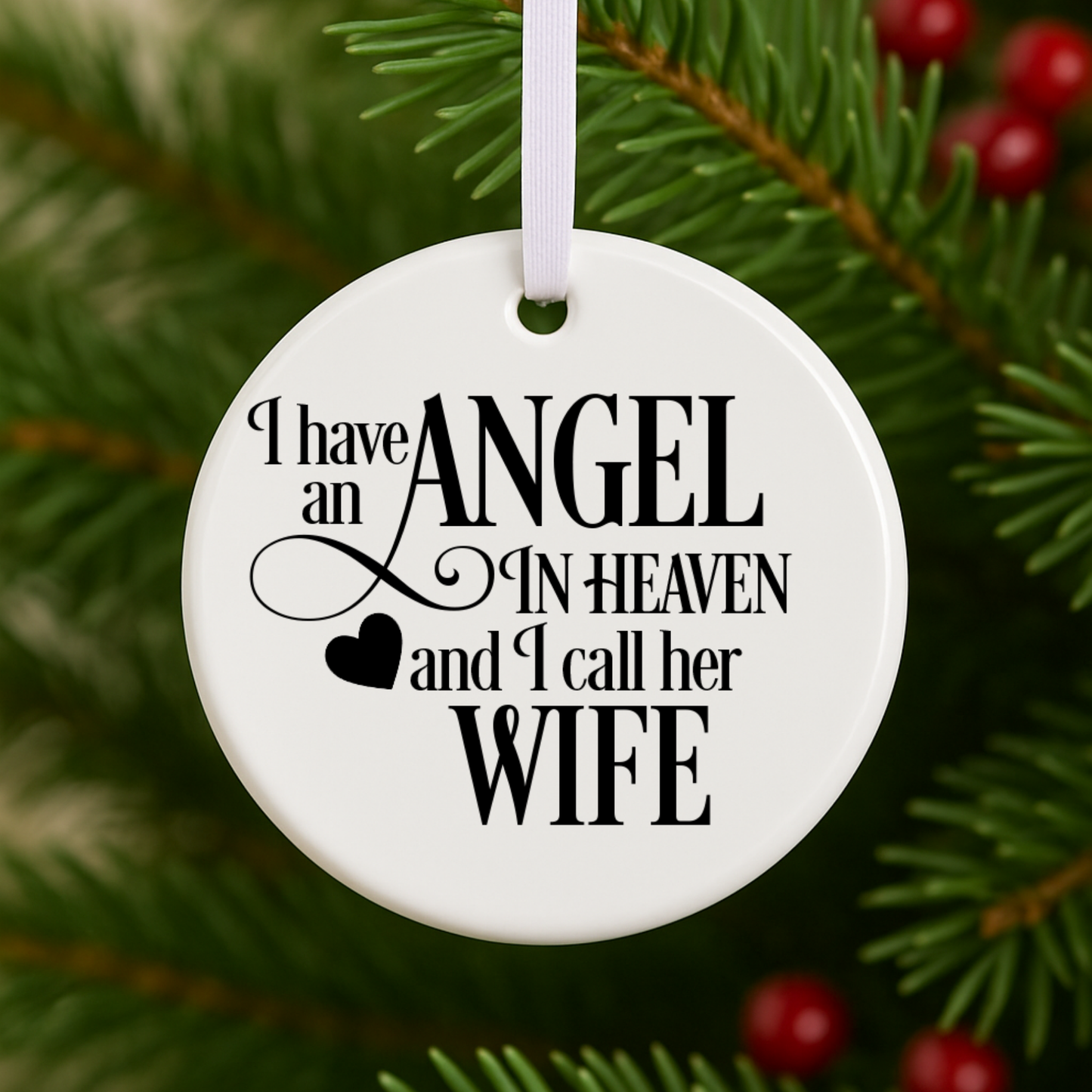I Have an Angel in Heaven Personalized Memorial Ornament Keepsake Gift | Wife, Mom, Dad, Sister, Auntie