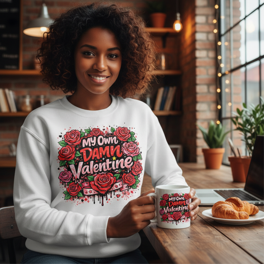 My Own Damn Valentine Sweatshirt - Funny Anti-Valentine's Day Sweatshirt