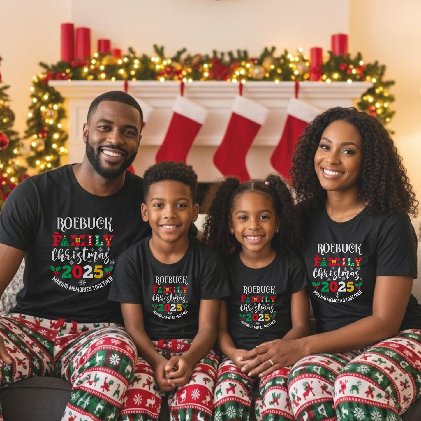 Custom Family Christmas Pajama Shirts 2025 – Personalized Matching Holiday PJs