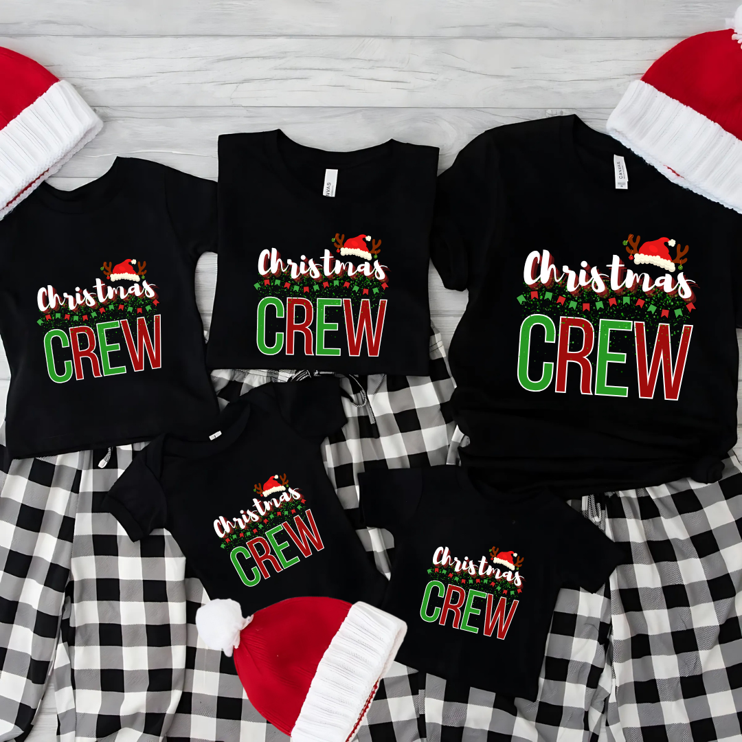 Christmas Crew Shirts – Matching Holiday Family Pajama Tops & Festive Party Tees