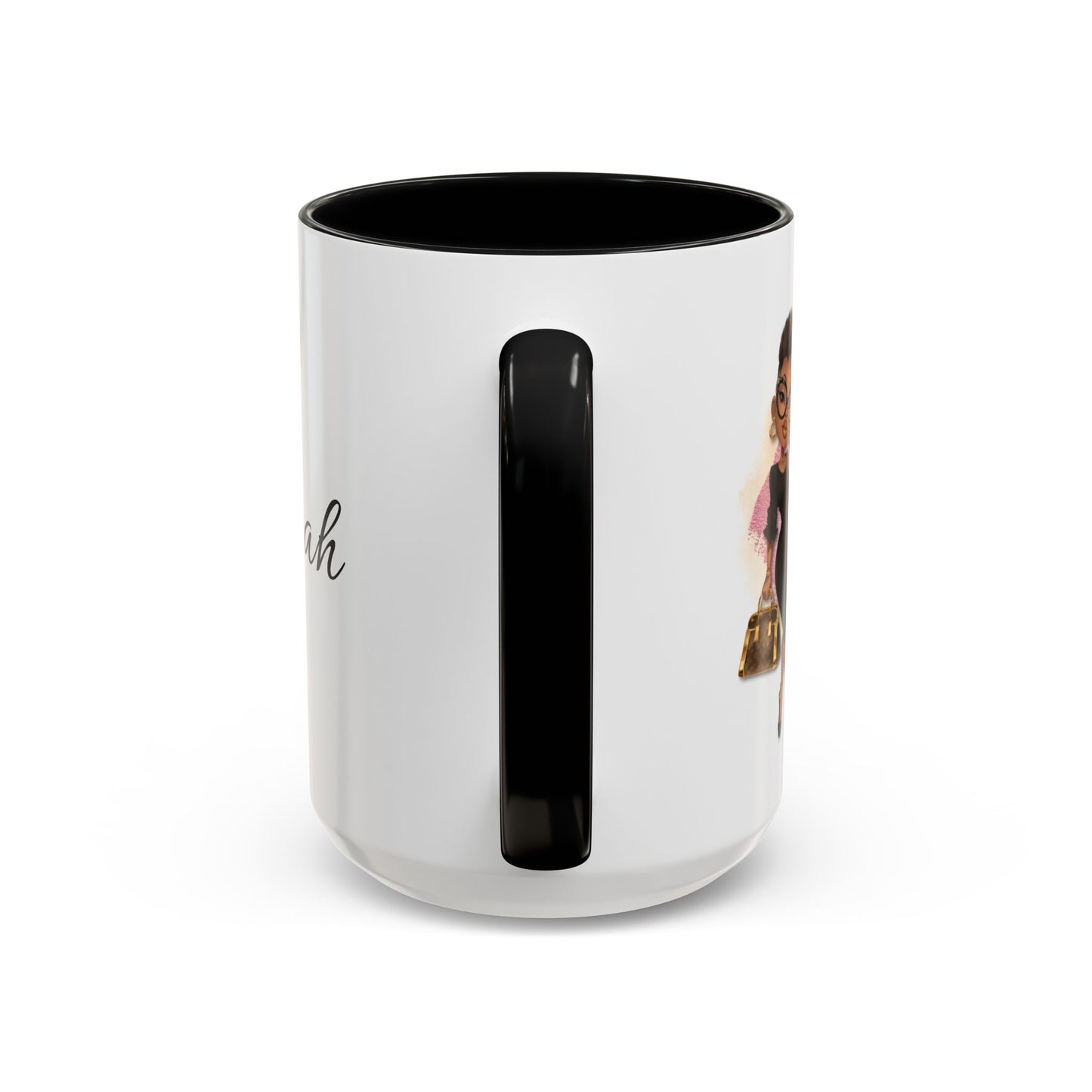Gracefully Unbothered™ Empowered Woman 11oz or 15oz Ceramic Accent Coffee Mug – Pink or Black