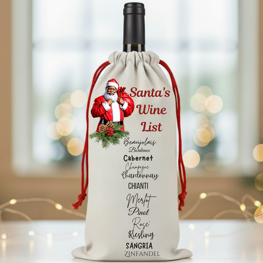 Christmas Holiday Wine/Beverage Bags – Funny & Festive Santa and Mrs. Claus Wine Gift Bags