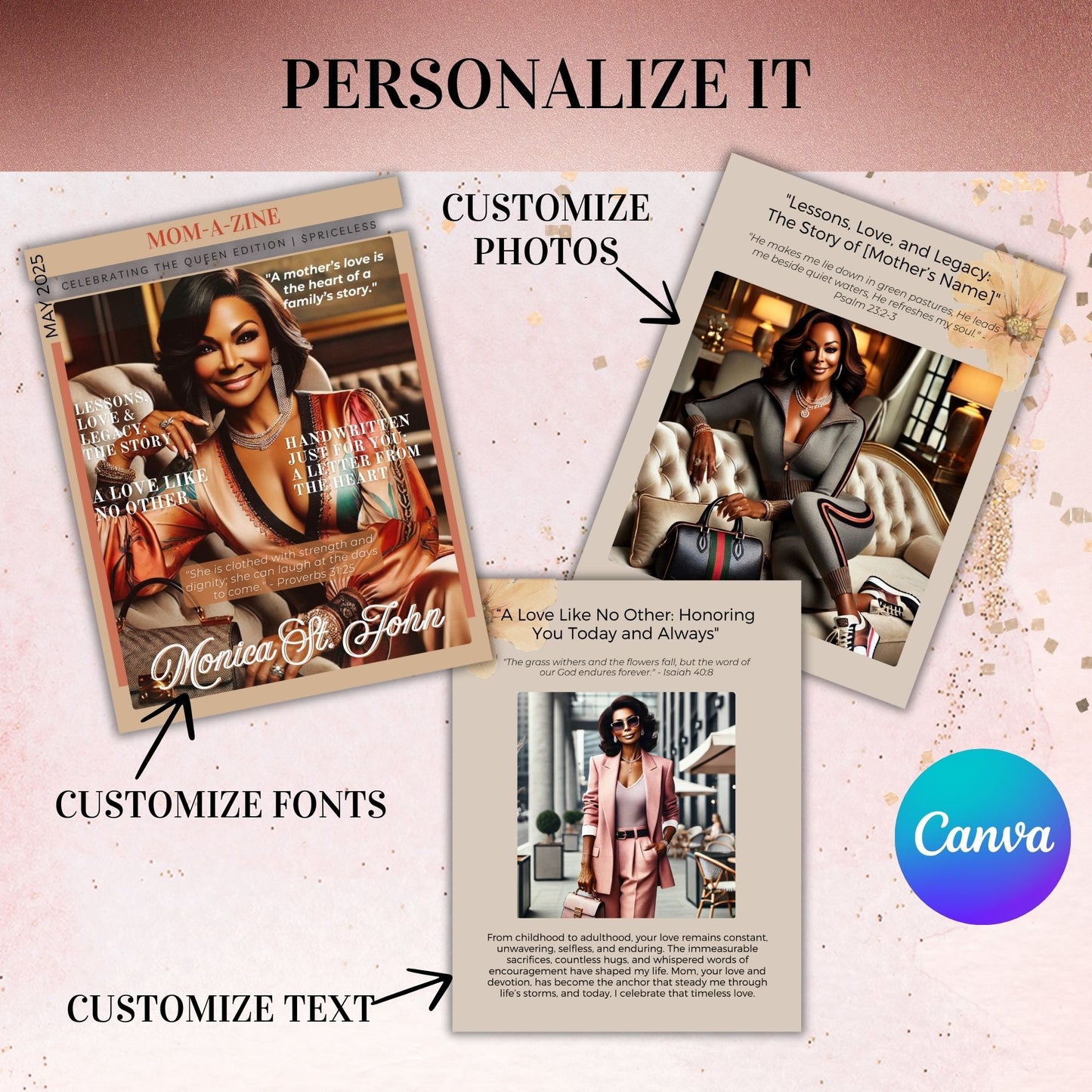 MOM-A-Zine Editable Template | Mother’s Day Magazine Gift | Digital Download