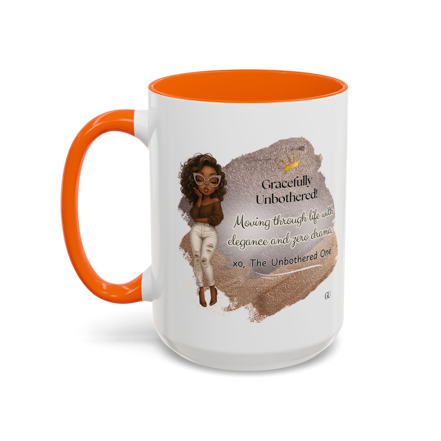 Gracefully Unbothered™ “Zero Drama” Accent Coffee Mug  11oz & 15oz (Mocha Queen Edition)