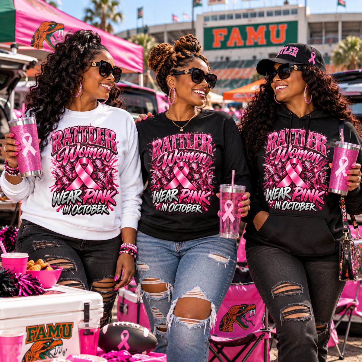 Rattler Women Wear Pink Breast Cancer Awareness Apparel