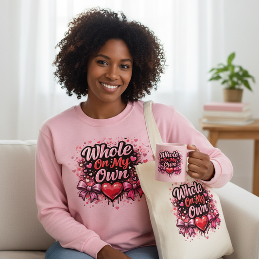 Whole On My Own Sweatshirt - Empowering Self-Love Apparel | Paper Petals and More