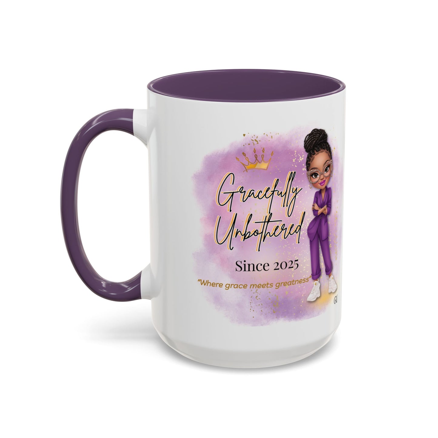 Gracefully Unbothered™ Pink Accent Mug – “Zero Drama” Chic Coffee Cup (11oz & 15oz)