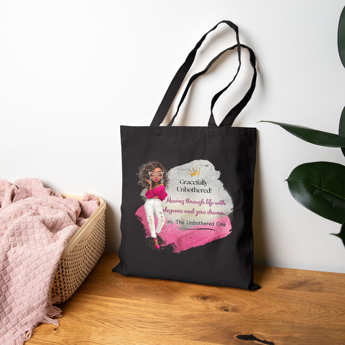 Gracefully Unbothered™ Premium Tote Bag – Stylish Everyday Carry-All for Confident Women