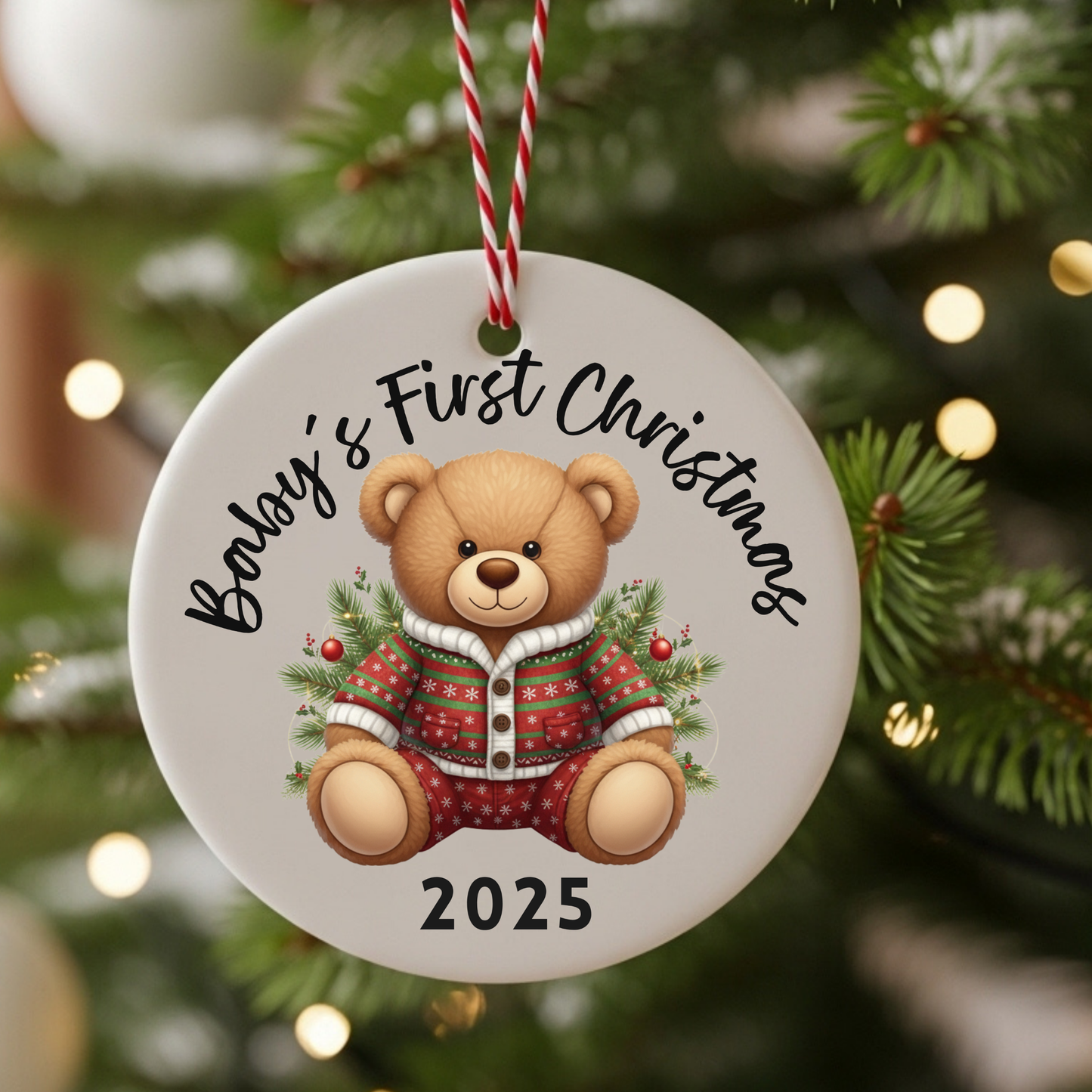 Baby’s First Christmas Ornament 2025 Personalized Keepsake Gift