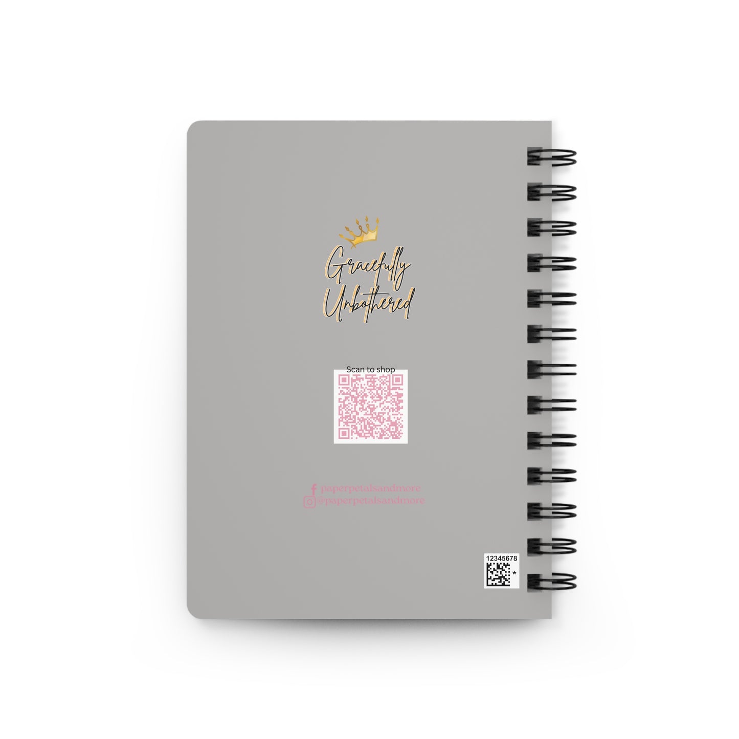 Gracefully Unbothered™ Spiral Journal – Inspirational Lined Notebook for Reflection & Confidence