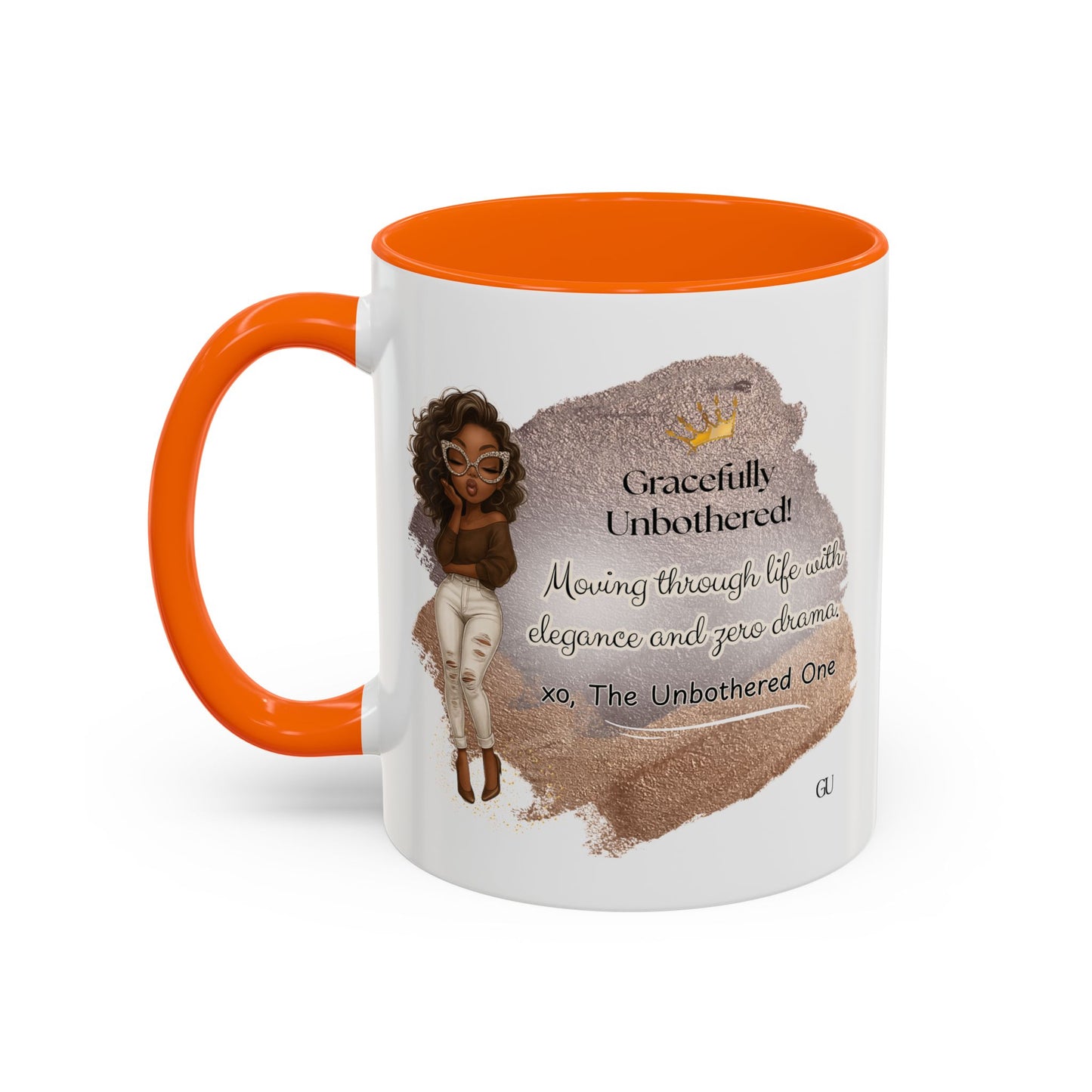 Gracefully Unbothered™ “Zero Drama” Accent Coffee Mug  11oz & 15oz (Mocha Queen Edition)