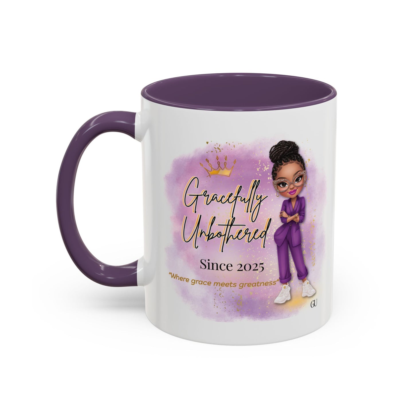 Gracefully Unbothered™ Pink Accent Mug – “Zero Drama” Chic Coffee Cup (11oz & 15oz)