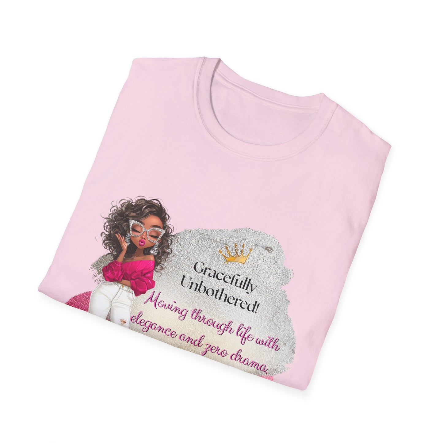 Gracefully Unbothered™ Fuchsia Queen T-Shirt – Chic Women’s Empowerment Tee
