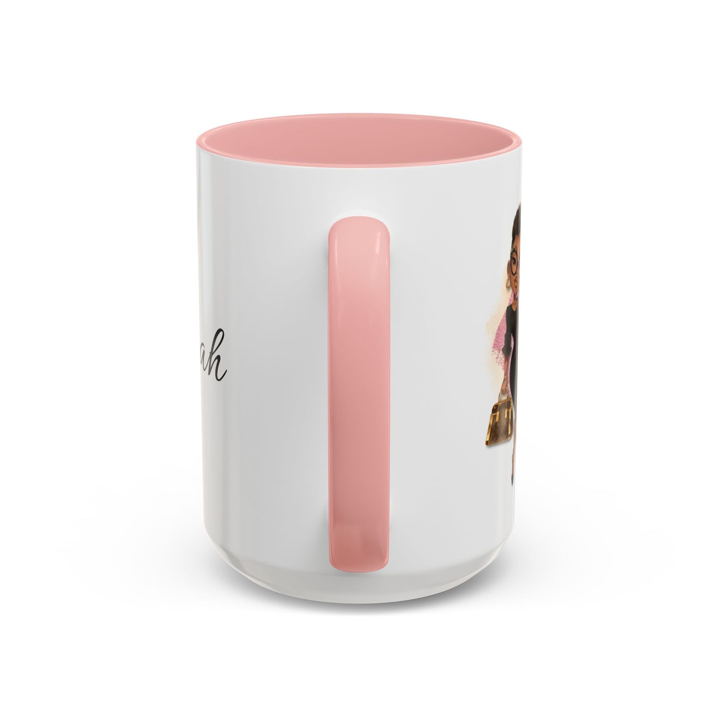 Gracefully Unbothered™ Empowered Woman 11oz or 15oz Ceramic Accent Coffee Mug – Pink or Black