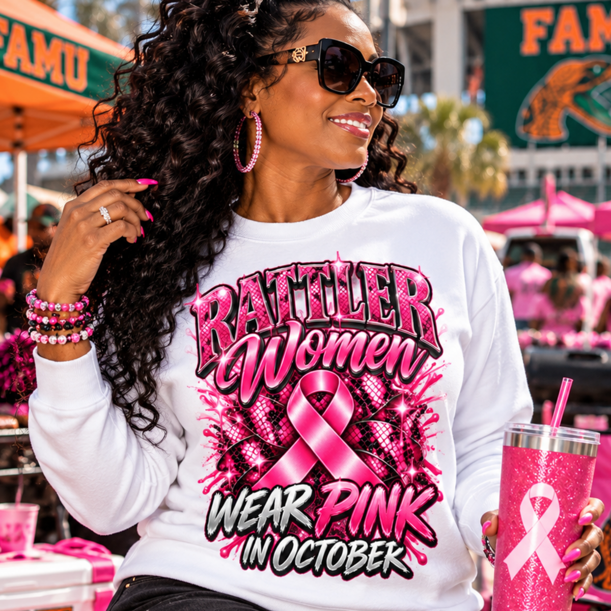 Rattler Women Wear Pink Breast Cancer Awareness Apparel