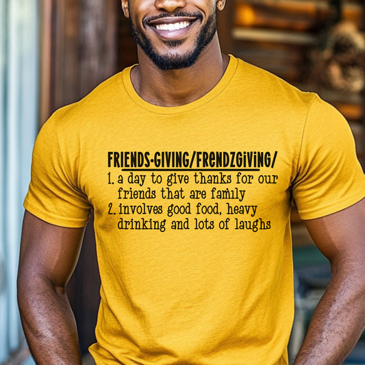 Friendsgiving Definition T-Shirt – Funny Friendsgiving Shirt for Men & Women, Thanksgiving Crew Tee, Holiday Gathering Apparel