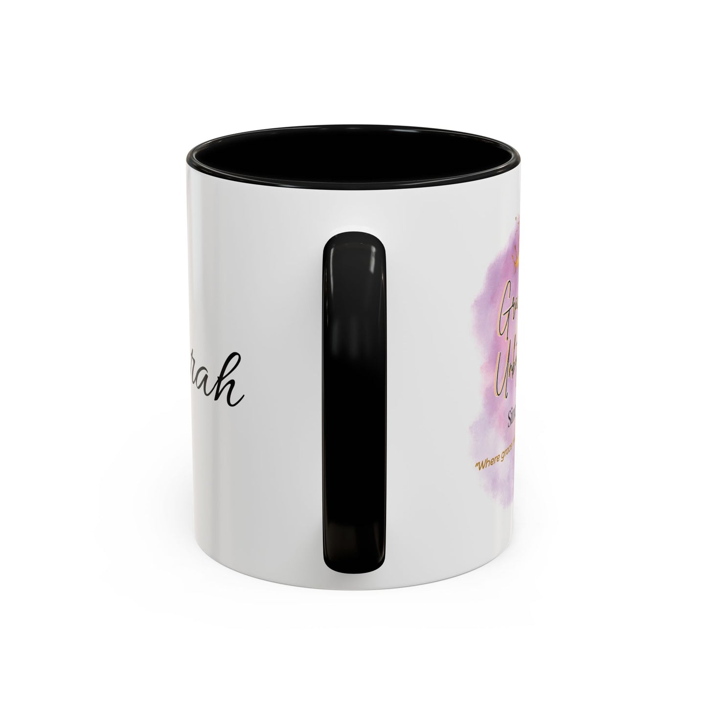 Gracefully Unbothered™ Pink Accent Mug – “Zero Drama” Chic Coffee Cup (11oz & 15oz)