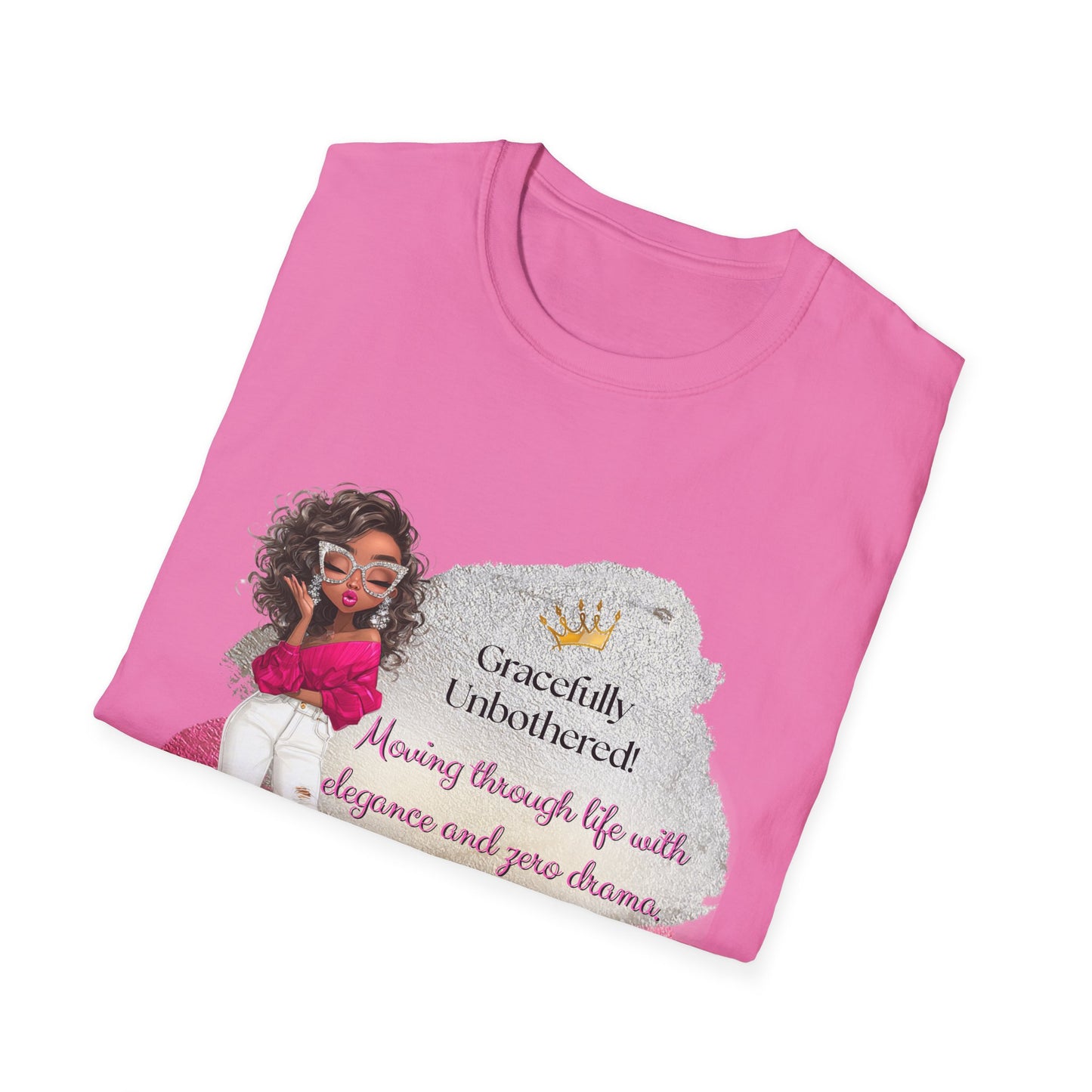 Gracefully Unbothered™ Fuchsia Queen T-Shirt – Chic Women’s Empowerment Tee
