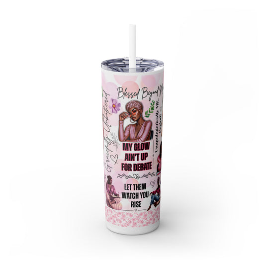 Trendy Skinny Tumbler with Straw, 20oz - Motivational Drinkware, Cute Everyday Mug, Gift for Best Friends, Party Favors, Inspirational Gift