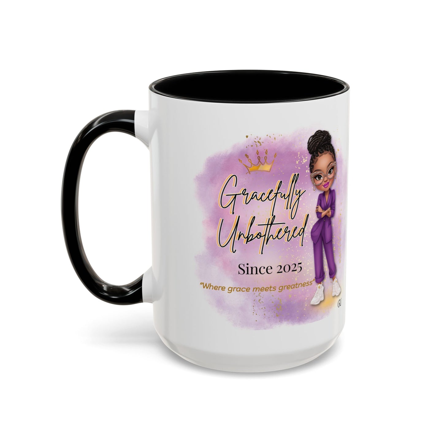 Gracefully Unbothered™ Pink Accent Mug – “Zero Drama” Chic Coffee Cup (11oz & 15oz)