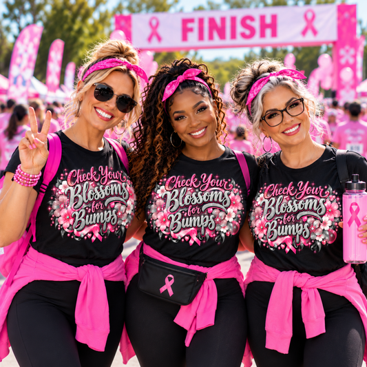 Breast Cancer Awareness Check Your Blossoms for Bumps T-shirt