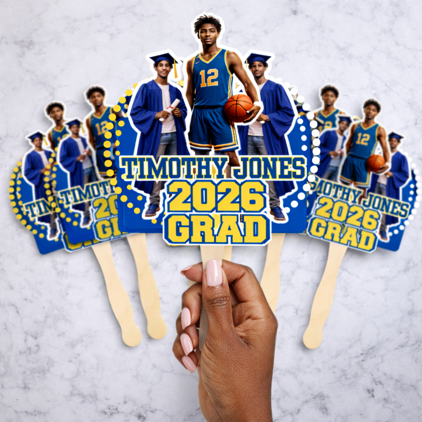 Personalized Graduation Fans 6-Pack | Custom Party Favors