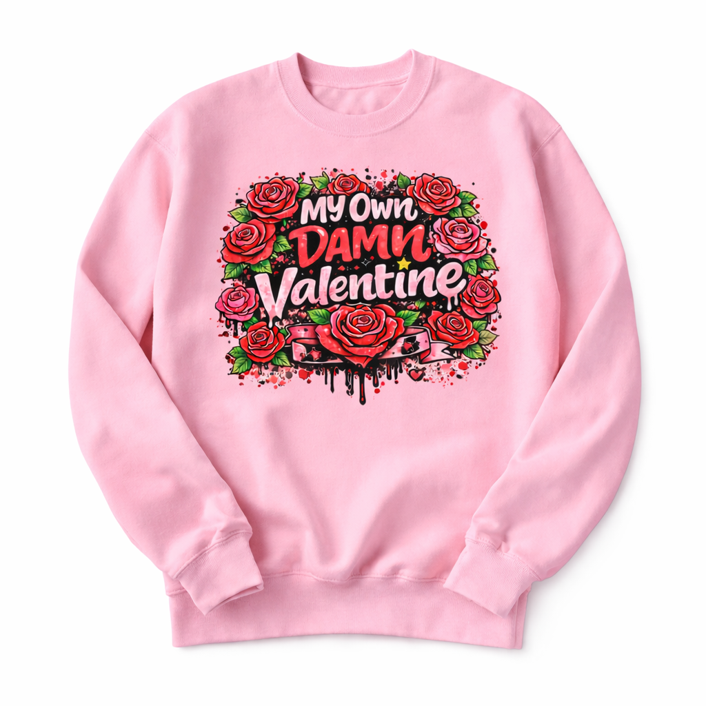 My Own Damn Valentine Sweatshirt - Funny Anti-Valentine's Day Sweatshirt