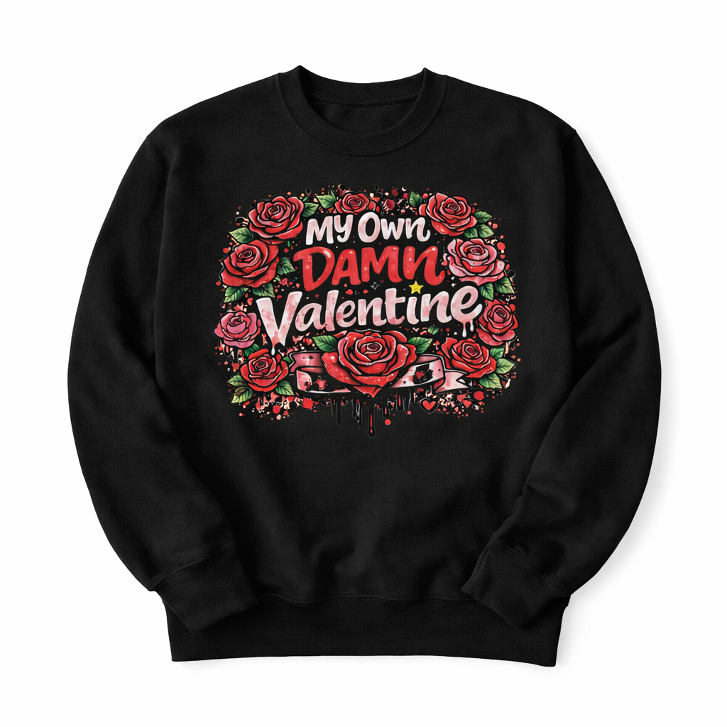 My Own Damn Valentine Sweatshirt - Funny Anti-Valentine's Day Sweatshirt