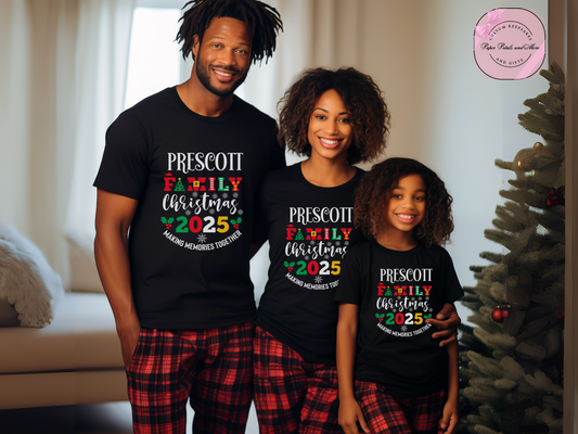 Custom Family Christmas Pajama Shirts 2025 – Personalized Matching Holiday PJs