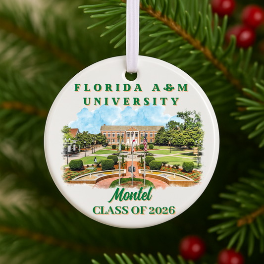 Personalized FAMU Graduation MDF Ornament Class of 2026 Keepsake