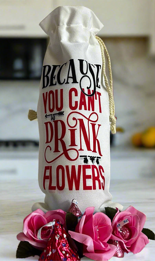 Custom Wine/Beverage Drawstring Canvas Bag