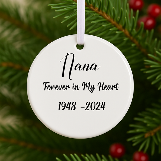 Christmas in Heaven Memorial Ornament Personalized Remembrance Keepsake Gift Rocking Chair