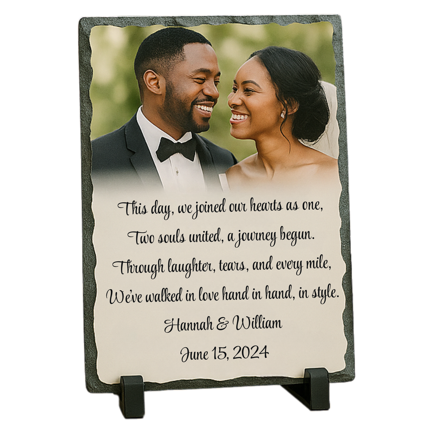 Custom Slate Photo Keepsake – Personalized Wedding, Anniversary, or Engagement Gift